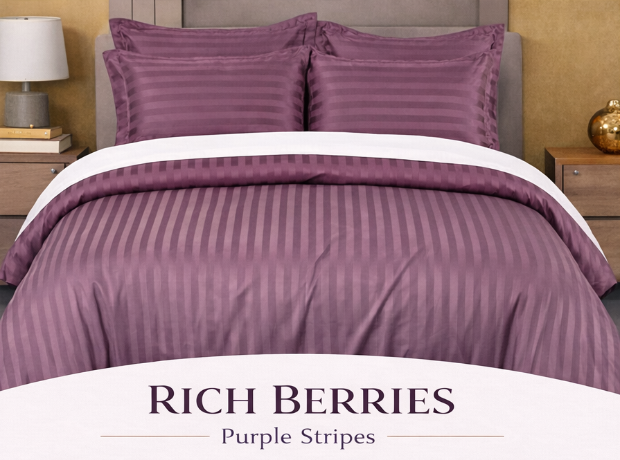 Premium Plains Bedsheet Set – Rich Berries