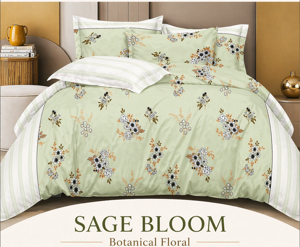 Floral Bedding Set – Sage Bloom